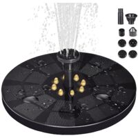 Upgraded Solar Water Fountain With 3w Led Light - Solar Powered Fountain With 8 Water Styles - Solar Powered Floating Fountain For Birdbath Garden P