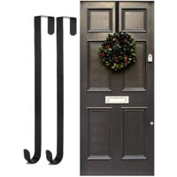 Wreath Hanger Door Hook For Christmas Door, 2pcs Metal Wreath Holder, Wreath Hook For Front Door, Christmas Wreath Hook Above The Door Hook Holder, Wr