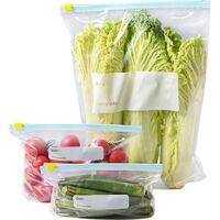Reusable Freezer Bag 30 Pieces Reusable Large Medium Small Waterproof Closure for Preserving Vegetables Fruits Meat Fish and Bread (30)