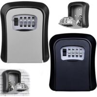2 Piece Wall Key Box for Keys, Cards, Weatherproof Key Box for Home Garage School, Heavy Duty Secure Key Cabinet for Industries and Vehicles (Grey Black)