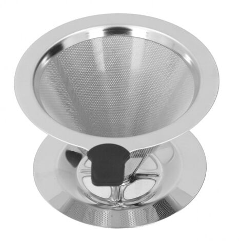Filtre à café goutte à goutte en acier inoxydable réutilisable pour 1 à 2 tasses avec double maille 300 mailles (1/3)