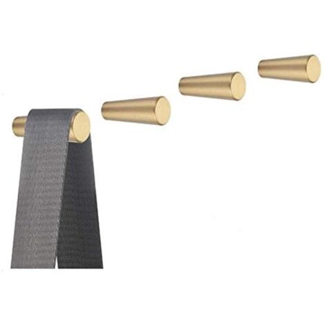Lot de 4, Crochets Mural en Laiton Brossé, 40 mm x 15 mm, Crochets Porte-serviettes Manteau Dorés pour Salle de Bain, Porte-patères, Cintres Serv (1/5)