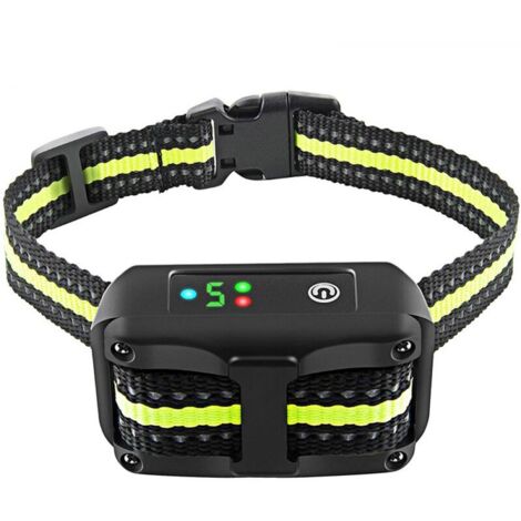 Collier Anti-aboiement pour Chiens, Rechargeable et Automatique avec Détection Intelligente des Aboiements avec Vibration, Son et Choc Electrique, IP67 Étanche - le noir (1/4)
