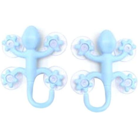 Childrens Coat Hooks 2pc Gecko Shape Wall Hook Hanger with 4 Suction Cup for Nursery Bedroom Key Umbrella Towel Cap Coat Holder (1/5)