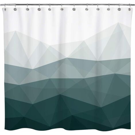 Rideau de douche Sunlit Designer, rideau de douche populaire, rideaux de douche en tissu vert foncé Ombre (1/3)
