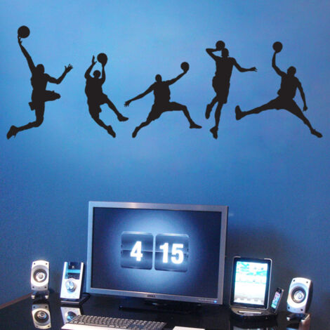 BEBUSINGOTO Autocollant mural garçon de basket-ball Sticker mural adhésif (1/5)