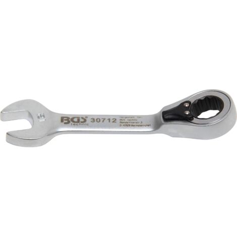 CLÉ MIXTE À CLIQUET COURTE RÉVERSIBLE 12 MM BGS 30712 (1/3)