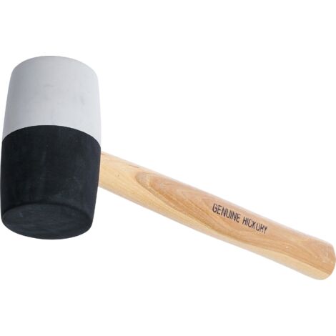 Maillet caoutchouc manche Hickory tête noire et blanche Ø 63 mm 840 g (1/4)