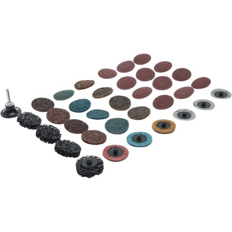 JEU DE DISQUES/PLATEAUX ABRASIFS Ø 50 MM 35 PIÈCES BGS 6649 (1/4)