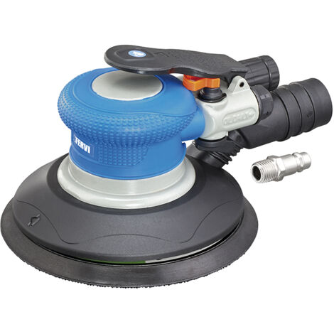 Fervi – Ponceuse pneumatique orbitale aléatoire 419 – 150 mm – Vitesse variable 10500 tr/min – Dépoussiérage intégré – Pour bois et métal