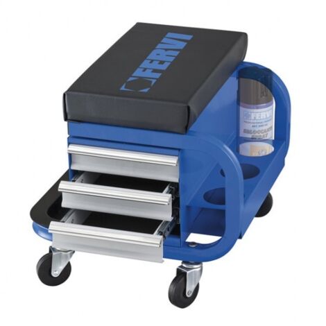 Fervi 0645/CC Tabouret avec 3 tiroirs