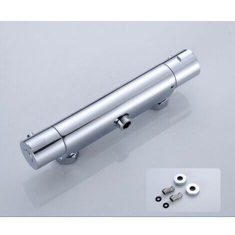 Mitigeur Thermostatique Mitigeur Thermo Statique Douche Robinet de Douche Mitigeur Thermostatique,Avec Serrure de SéCurité 38 ℃ Thermostatique Douche en Laiton,Chrome (1/5)
