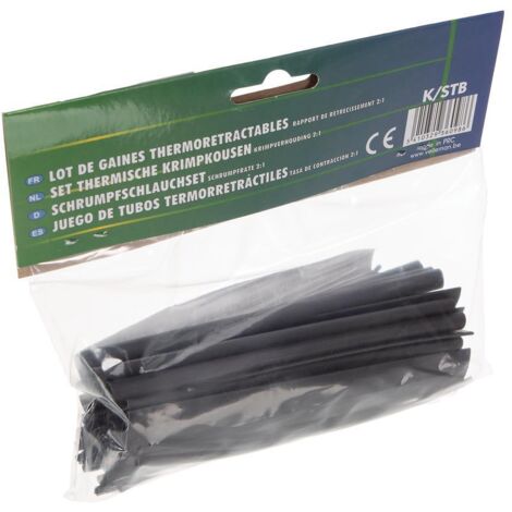 LOT DE GAINES THERMORETRACTABLES - 40PCS-NOIR K/STB (1/3)
