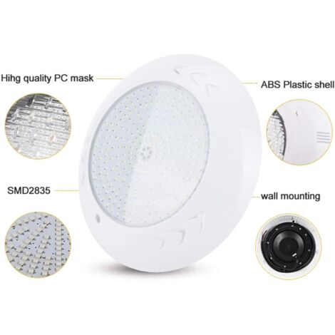 GARRYFIZH Projecteur de piscine à 252 LED, étanche IP68, lampe d'aménagement paysager, 18 W, AC12V, lumière blanche SL-8001 (1/5)