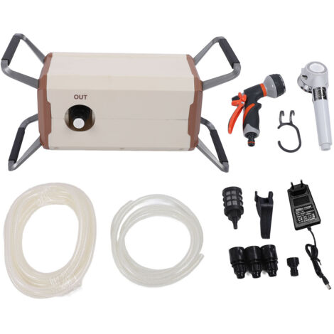 GARRYFIZH Pompe de douche de camping portable avec plusieurs modes de pulvérisation, étanche IPX7 et rechargeable (1/5)
