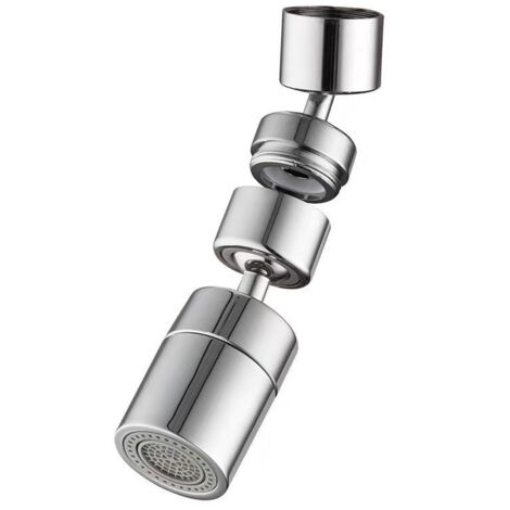 Aérateur de robinet,Pivotant 360 Degrés-2 Modes Réglable Cuisine Robinet Filtre Barboteur Pour Cuisine Salle De Bain,avec Adaptateur Filetage Externe 24mm-Fil Interne 22mm (1/4)