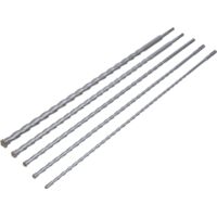 Bgs Technic – Jeu de forets trépan SDS 8-20 mm – 5 pièces pour béton armé – Pointe en carbure – Évacuation efficace des copeaux