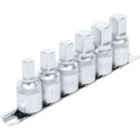 – Jeu de clés de vidange 12,5 mm (1/2'') femelle – Acier chrome-vanadium – 6 pièces sur rail – Clé pour service d'huile – 1016