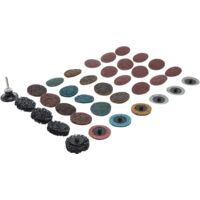 JEU DE DISQUES/PLATEAUX ABRASIFS Ø 50 MM 35 PIÈCES BGS 6649