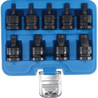 Bgs Technic – Douille à embouts à choc 12,5 mm – Profil T pour Torx T20-T70 – Acier chrome-molybdène – Lot de 9 pièces – Longueur 42 mm