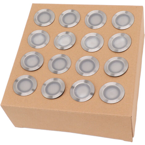 Jeffergarden 16PCS LED deck light, 90-265V acier inoxydable PC IP67 lumière de sol étanche éclairage jardin patio escalier (1/5)