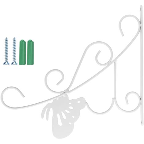 Pot de fleur crochet suspendu Style européen en fer forgé plantes cintre pour jardin Patio balcon blanc (1/5)
