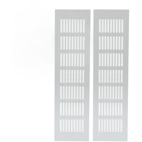 Grille d'aération à dissipation thermique en alliage d'aluminium argenté, couverture de grille de ventilation rectangulaire pour armoire, placard, camping-car, camping-car, 80x300mm/3.14x (1/5)