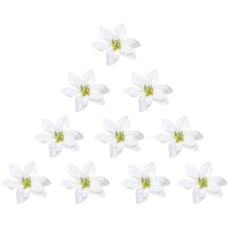 Jeffergarden Tête de Poinsettia Artificielle, Fleur Vive Authentique Faite à la Main pour Décoration de Couronne d'arbre de Noël, Décoration de Vacances (210712XU02-2)