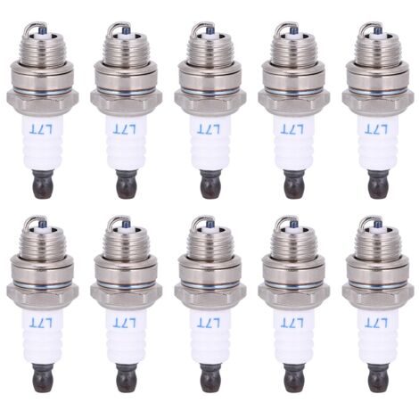 Lot de 10 bougies d'allumage pour tronçonneuse, accessoires pour tondeuse à gazon, pièces en laiton et céramique pour taille-haie (1/5)