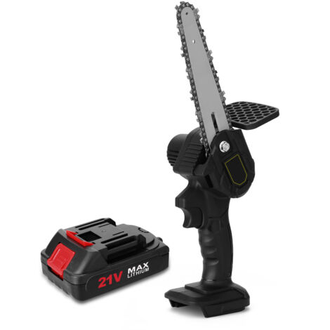 Scies d'élagage électriques portables à vitesses infiniment variables de 6 pouces 21 V (deux batteries), tronçonneuse à brosse de séparation du bois rechargeable, pour pince de branche de verge (1/5)