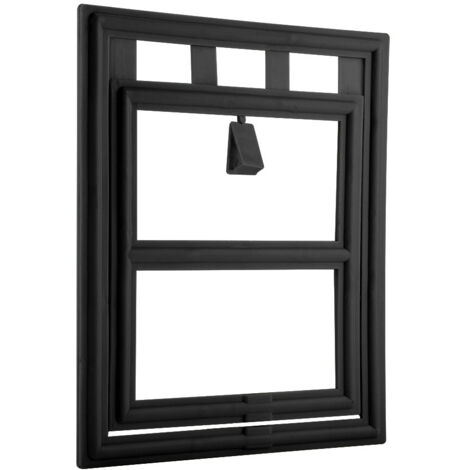 Porte en plastique pour chien, chiot, chat, verrouillage magnétique, rabat de sécurité pour porte de fenêtre à moustiquaire (noir L) (1/5)