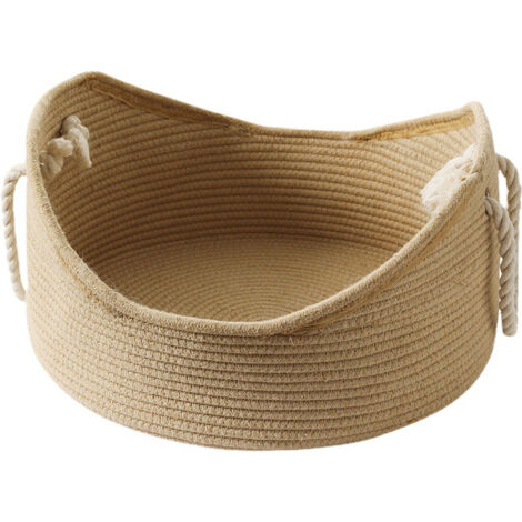 Nid pour chat, panier en osier fait à la main, maison en carton ondulé, confortable pour animaux de compagnie (1/5)