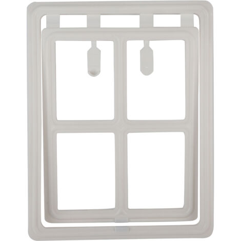 Porte en plastique pour chien, chiot, chat, verrouillage magnétique, rabat de sécurité pour porte de fenêtre à moustiquaire (blanc XL) (1/5)