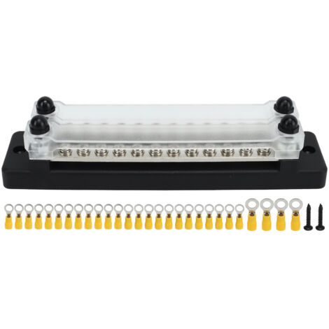 Jeffergarden Bornier de Distribution d'énergie DC 12-48V 28 bornes adaptées au système d'alimentation de voiture RV bateau Yacht pick-up camion (1/5)