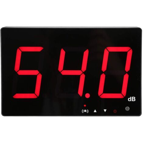 – Sonomètre numérique 30130 dB monté au mur – Affichage LCD 9,6' rétroéclairé – Alarme sonore – Connexion USB pour enregistrement - SW-525B
