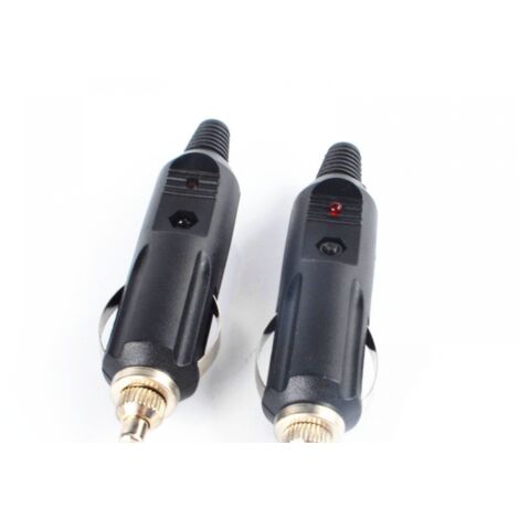 Ahlsen Lot de 2 Connecteurs/prises allume-cigare automobile avec diode 12V et 24V mâle (1/4)