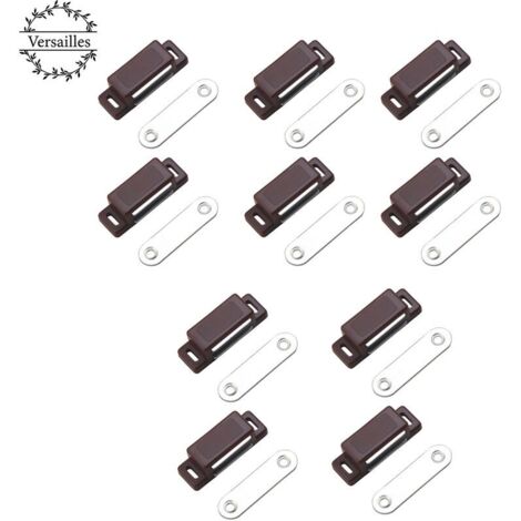 Ahlsen – Loqueteau magnétique puissant – Force de maintien 4kg – Lot de 10 – Pour meubles en bois – Installation facile avec vis fournies (1/5)