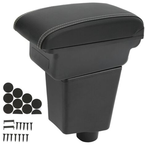 Eosnow – Bote accoudoir console de rangement pour Captur Clio 4 – Cuir artificiel – Ports USB – Installation rapide et silencieuse (1/5)