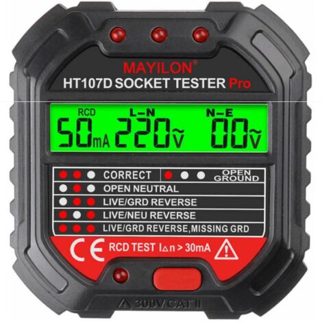 Testeur de fil de terre pour testeur de prise, phase de prise (réglementation UE HT107D) (1/4)