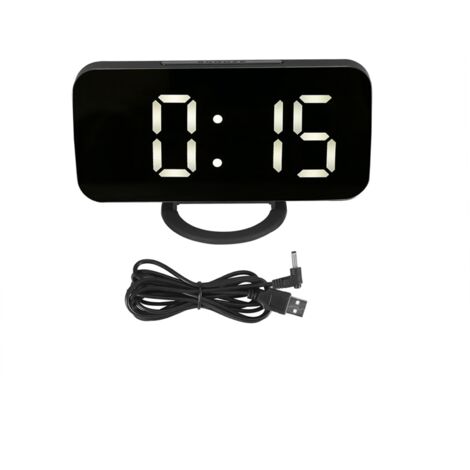 Réveil numérique multifonctionnel, fonction de synchronisation, luminosité réglable, horloge LED (1/5)