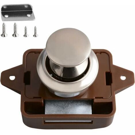 outon Poussoir Loquet Serrures pour Camping-Car Serrure de Meuble Boutons Poussoir Porte Serrure de Porte Meuble Fermoir pour de Placard de Camping Cars de Yacht de Bateau de Tiroirs (1/4)