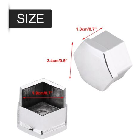 Lot de 20 cache-écrous de roue chromés universels de 19 mm avec outil de démontage (1/5)