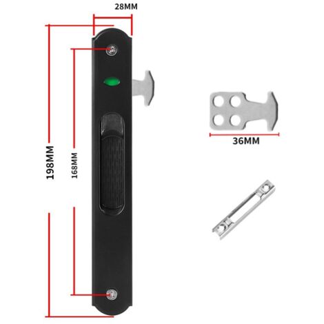 Csparkv – Serrure monopoint en applique pour porte coulissante – Acier inoxydable – Verrouillage à crochet unilatéral – Résistante à la corrosion (1/5)