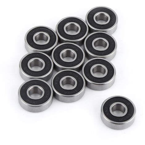 10Pcs roulements à Billes, 608-2RS roulement à Billes Double Face en Caoutchouc Noir scellé rainure Profonde (1/5)
