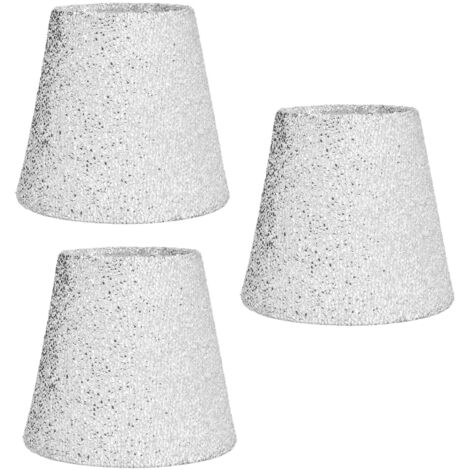 – Lot de 3 abat-jour E14 en plastique – Surface brillante – Installation facile avec clips – Pour lampes de table et lustres (1/5)
