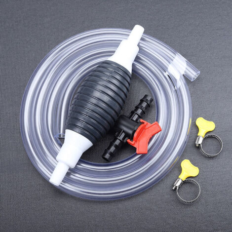 Aiperq – Pompe manuelle siphon transfert carburant – PVC haute qualité – Tuyau 2m – Compatible tondeuses, débroussailleuses, véhicules (1/4)