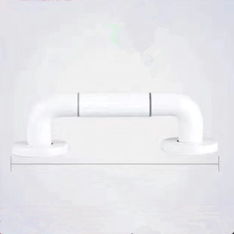30CM blanc Barre D'appui WC, Barres D'appui de Salle de Bain avec Antidérapante, Poignée de Acier Inox, de Maintien Douche avec Cercles lumineux-avec Bride de Recouvrement (1/5)