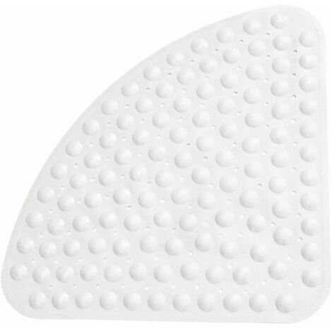 Tapis de douche douche antidérapant, quart de cercle, coin, tapis de bain tapis de bain avec ventouses pour baignoire douche 54 x 54 cm - blanc (1/5)