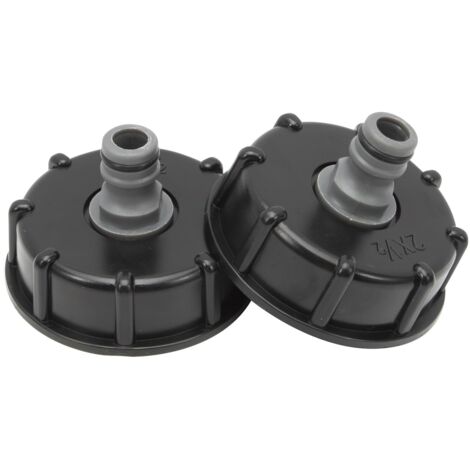 2 Pièces S60x6 IBC Bouchon cuve 1000l de Réservoir Raccord, 1/2" Diamètre de Sorti Raccord Mamelon 60 mm pour Vanne de Tonne, Tuyau D'arrosage 1/2" Raccord