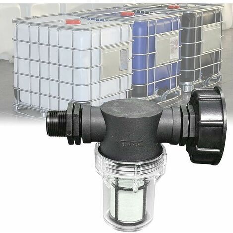 Robinet Raccord Cuve 1000 L, Articulation de Tuyau de Jardin pour Collecteurs d'eau de Pluie avec Fonction de Filtre,S60x6 Adaptateur De Réservoir d'eau IBC (3/4'' Fil extérieur) (1/4)